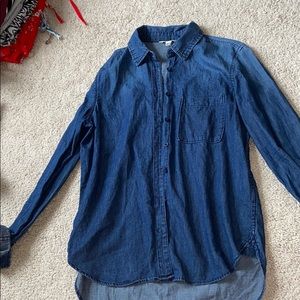 Dark wash jean shirt